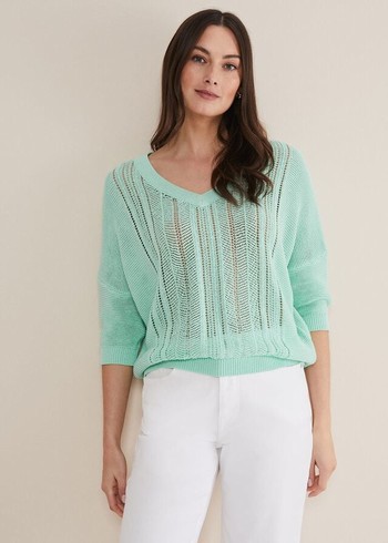 Phase Eight Nadia Tape Knitwear Mint Canada | ZTHFDJ-652